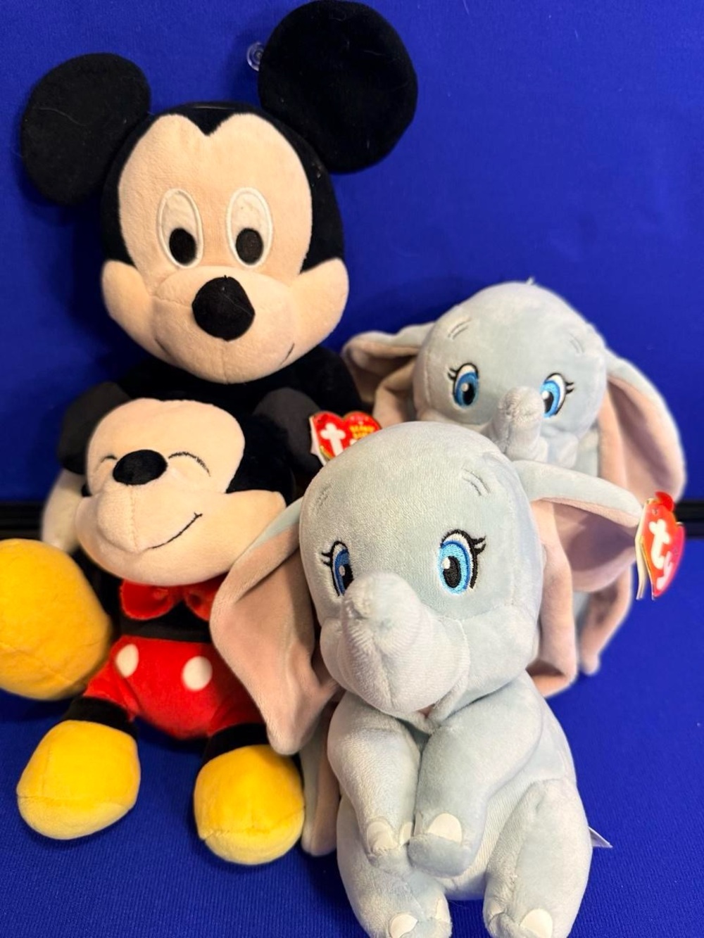 Disney TY Beanie Babies Dumbo Mickey Mouse Kohls Cares Plush Lot of 4